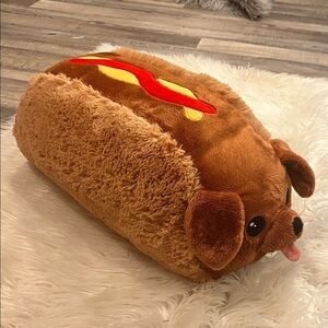 Squishable hot dog wiener dog dachshund plush large 20x8x6”